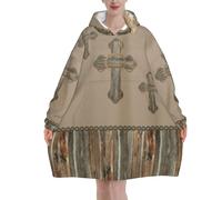 HLBSDM Coperta con cappuccio con poesia Impronte nella sabbia per donne e uomini. Coperta con cappuccio oversize indossabile per adulti, morbida e calda.