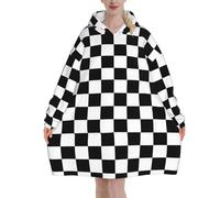 HLBSDM Coperta con cappuccio con poesia Impronte nella sabbia per donne e uomini. Coperta con cappuccio oversize indossabile per adulti, morbida e calda.