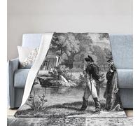 HLBSDM Coperta da viaggio in flanella leggera, 40"X30", schizzo storico della Rivoluzione francese, uomo e donna in giardino, facile da trasportare, adatta per campeggio e uso domestico