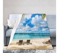 HLBSDM Coperta da viaggio in flanella leggera da 80"X60" per spiaggia pubblica a Grand Baie sull'isola di Mauritius, facile da trasportare, adatta per campeggio e uso domestico