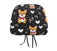 HLBSDM Coprisedili per auto personalizzati con cuori a forma di cane Corgi per San Valentino, morbidi coprisedili per auto, accessori, decorazioni per interni, 1 pezzo