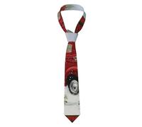 HLBSDM Cravatta da uomo con pupazzo di neve, albero di Natale e pick-up rosso - Larghezza 7,9 cm, lunghezza 145 cm, in poliestere, cravatta formale per affari e matrimoni