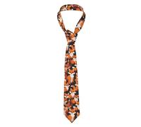 HLBSDM Cravatta da uomo con tante piccole volpi stilizzate, cravatta stampata alla moda, cravatte eleganti per riunioni di lavoro, feste, matrimoni, balli e provini.