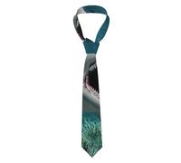 HLBSDM Cravatta da uomo per matrimoni - Oceano Gigante Marino Pesce e Mondo Sottomarino Blu Marina unisex Anti Costume Decorativo Cravatta da Uomo