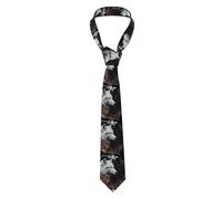 HLBSDM Cravatta di lusso da uomo Black & White Wolf per matrimoni e occasioni formali - Texture setosa, cravatta elegante ideale come regalo per testimoni dello sposo e professionisti.