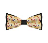 HLBSDM Cravatte a farfalla da uomo con stampa di pancake e frutti di bosco, regolabili e pre-annodate, per feste in smoking e matrimoni