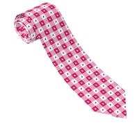 HLBSDM Cravatte da uomo Comfort a forma di cuore a quadri rosa acceso Cravatte da uomo per lavoro Matrimonio Compleanno Festa del papà