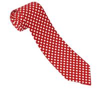 HLBSDM Cravatte da uomo Comfort a pois bianchi e rosso brillante Cravatte da uomo per lavoro Matrimonio Compleanno Festa del papà