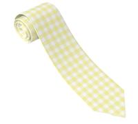 HLBSDM Cravatte da uomo Comfort Giallo Limone a Scacchi Cravatte da uomo per lavoro Matrimonio Compleanno Festa del papà