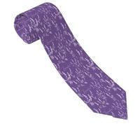 HLBSDM Cravatte da uomo Comfort Lavanda Fiori Viola Bianco Cravatte da uomo per affari Matrimonio Compleanno Festa del papà