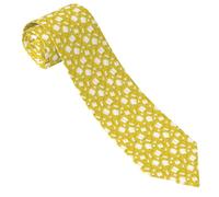 HLBSDM Cravatte da uomo Comfort Tulipani Fiori Gialli e Bianchi Cravatte da uomo per affari Matrimonio Compleanno Festa del papà