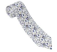 HLBSDM Cravatte da uomo comode, bianche e blu, con motivo Paisley, per lavoro, matrimonio, compleanno, festa del papà