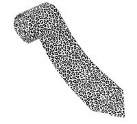 HLBSDM Cravatte da uomo comode, bianche e nere, modello leopardato, moda, cravatte da uomo per lavoro, matrimonio, compleanno, festa del papà