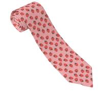 HLBSDM Cravatte da uomo comode e carine, con motivo a fragola e cielo stellato, rosa, da uomo, per lavoro, matrimonio, compleanno, festa del papà