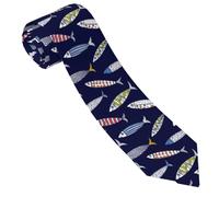 HLBSDM Cravatte da uomo comode in stile boho con motivo a pesce, cravatte da uomo per lavoro, matrimonio, compleanno, festa del papà