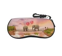 HLBSDM Custodia per occhiali con stampa elefante su un ponte, ultraleggera, antiurto e antigraffio, per occhiali da sole.