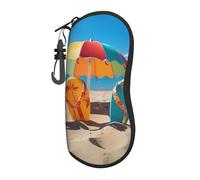 HLBSDM Custodia per occhiali da sole con simpatico bulldog francese per uomo e donna, in neoprene morbido con clip da cintura.