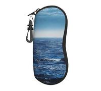 HLBSDM Custodia per occhiali da sole con simpatico bulldog francese per uomo e donna, in neoprene morbido con clip da cintura.