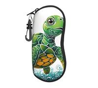 HLBSDM Custodia per occhiali da sole con simpatico bulldog francese per uomo e donna, in neoprene morbido con clip da cintura.