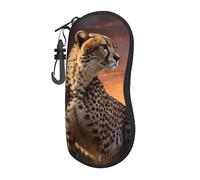 HLBSDM Custodia per occhiali da sole con simpatico bulldog francese per uomo e donna, in neoprene morbido con clip da cintura.