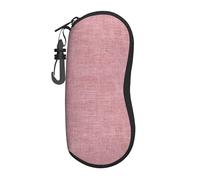 HLBSDM Custodia per occhiali portatile in lino rosa antico chiaro, materiale piatto, borsa per occhiali da sole leggera, custodia per occhiali da vista