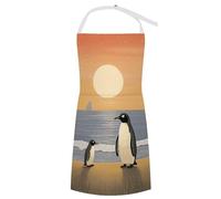 HLBSDM Due immagini di pinguini, grembiule da chef per donne che cucinano, due immagini di pinguini stampate, grembiuli artigianali stampati per adulti, uomini e donne