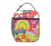 HLBSDM Elegante borsa termica riutilizzabile a prova di perdite con motivo arcobaleno - Ideale per donne e uomini al lavoro, in ufficio, in viaggio o per un picnic.