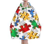 HLBSDM Felpa con cappuccio con puzzle per autismo per donne e uomini. Felpa con cappuccio oversize indossabile per adulti, morbida e calda.