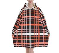 HLBSDM Felpa con cappuccio indossabile con motivo a quadri di Halloween, ragazza con patate felici, oversize, calda e accogliente, per donne e uomini