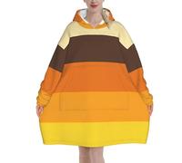 HLBSDM Felpa con cappuccio oversize con motivo a righe colorate, stile retrò anni '70, calda e accogliente, per donne e uomini