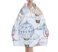 HLBSDM Felpe con cappuccio con motivo classico pied de poule per donne e uomini, coperte con cappuccio oversize indossabili per adulti, morbide e calde