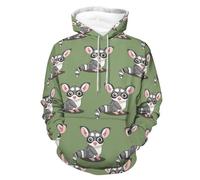 HLBSDM Felpe con Cappuccio e Cappuccio per Adulti con Simpatici petauri dello Zucchero