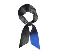 HLBSDM Gatto nero con occhi gialli su sfondo blu, sciarpa lunga in raso dallo stile realistico, sciarpa da collo alla moda multiuso.
