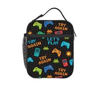 HLBSDM Giochiamo a un gioco Riprova Porta pranzo Borse termiche per il pranzo per uomo e donna Manico staccabile Porta pranzo Borsa per il pasto