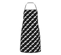 HLBSDM Grembiule da cuoco regolabile con stampa pied de poule nera e tasche, unisex, per cucina, griglia, pittura e uso in ristorante