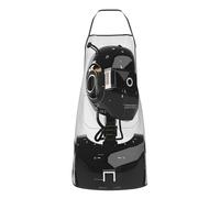 HLBSDM Grembiule da cuoco regolabile con stampa robot nera e tasche, unisex, per cucina, griglia, pittura e uso in ristorante