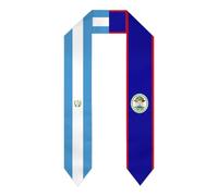 HLBSDM Guatemala Belize Bandiera del Belize Sciarpa di laurea Sciarpa di laurea 2025 Sciarpe internazionali per laureati con bandiera nazionale 72 pollici