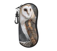 HLBSDM Gufo appollaiato su un palo di legno Custodia per occhiali portatile Borsa per occhiali da sole leggera Custodia per occhiali