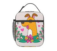 HLBSDM Illustrazione della Giornata Nazionale del Cane - Borsa termica riutilizzabile per il pranzo - Borsa portatile impermeabile per uomo e donna