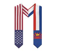 HLBSDM Karen Nation Mix United States Flag Graduation Stole Sash For Study Aboard International Students