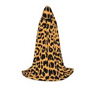 HLBSDM Mantello con cappuccio con stampa leopardata per Halloween, 130/150/170 cm, ideale per Carnevale, Halloween, Carnevale, Strega, Cosplay e Feste a tema.