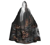 HLBSDM Mantello con cappuccio per adulti Hell'S World per Halloween, mantello lungo da strega e vampiro, mantello da fiera medievale e rinascimentale per cosplay, balli in maschera e feste a tema