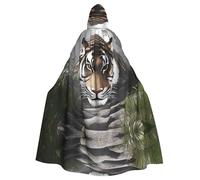 HLBSDM Mantello con cappuccio per adulti nella foresta per Halloween, lungo mantello da strega e vampiro, mantello da fiera medievale e rinascimentale per cosplay, balli in maschera e feste a tema.