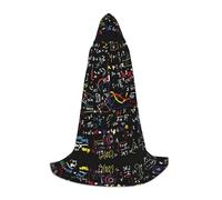HLBSDM Mantello con cappuccio stampato con formule matematiche, mantello lungo con cappuccio, costume da strega, costumi cosplay, mantello unisex per feste
