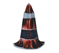 HLBSDM Mantello con cappuccio stampato con vulcano Kilauea per adolescenti, mantello con cappuccio unisex, mantello lungo completo