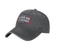 HLBSDM Never Go Full Retard Retro Denim Hat Washed Baseball cap Black