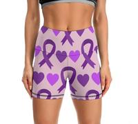 HLBSDM Pantaloncini da Yoga a Vita Alta per Donna, Ideali per Il Mese della consapevolezza sulla malattia di Alzheimer, Pantaloncini Sportivi e Leggings.