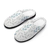 HLBSDM Pantofole da donna in cotone caldo per la casa, autunno e inverno, con stampa di foglie d'inchiostro e tigre, suola in gomma antiscivolo