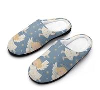 HLBSDM Pantofole invernali da donna, calde, antiscivolo, per interni ed esterni, con angeli di Natale bianchi, colorati, con vernice a spruzzo, elefante, suola in gomma