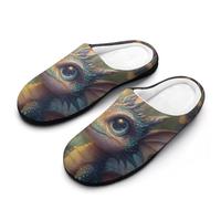 HLBSDM Pantofole invernali da donna, calde, antiscivolo, per interni ed esterni, con motivo astratto blu e grigio a forma di drago bizzarro, suola in gomma